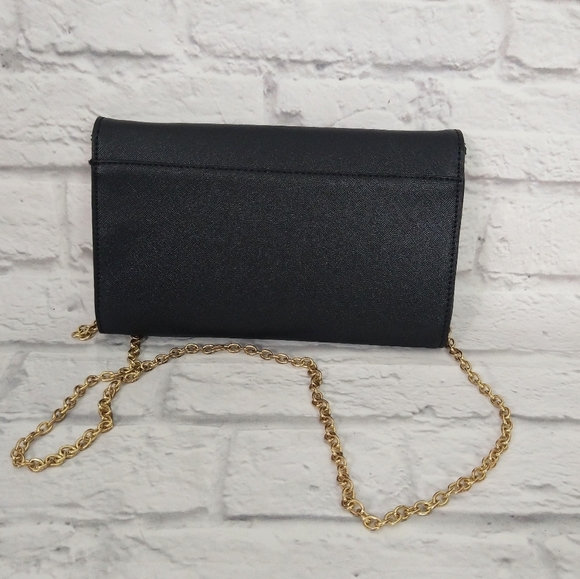 Aldo black leather envelope crossbody bag - Picture 2 of 10